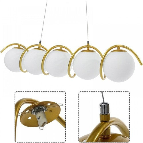 Lustra Abajur MAT GOLD Liniara 5xE27 Spiral MX165-5