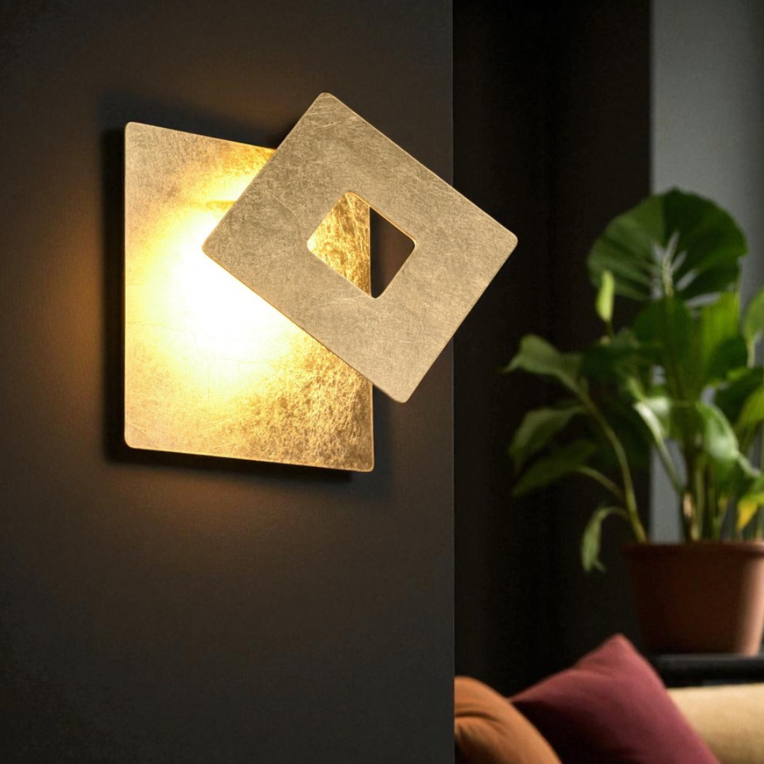 Aplica LED Luxury Square Gold LEANO