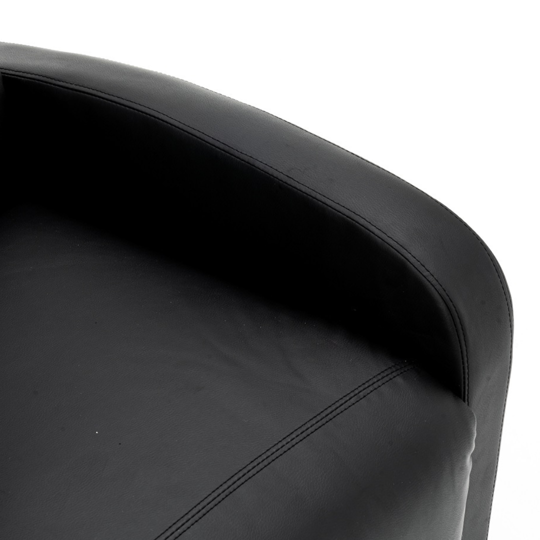 Fotoliu Recliner din Piele Ecologica Spatar Rabatabil si Suport Picioare Extensibil Negru