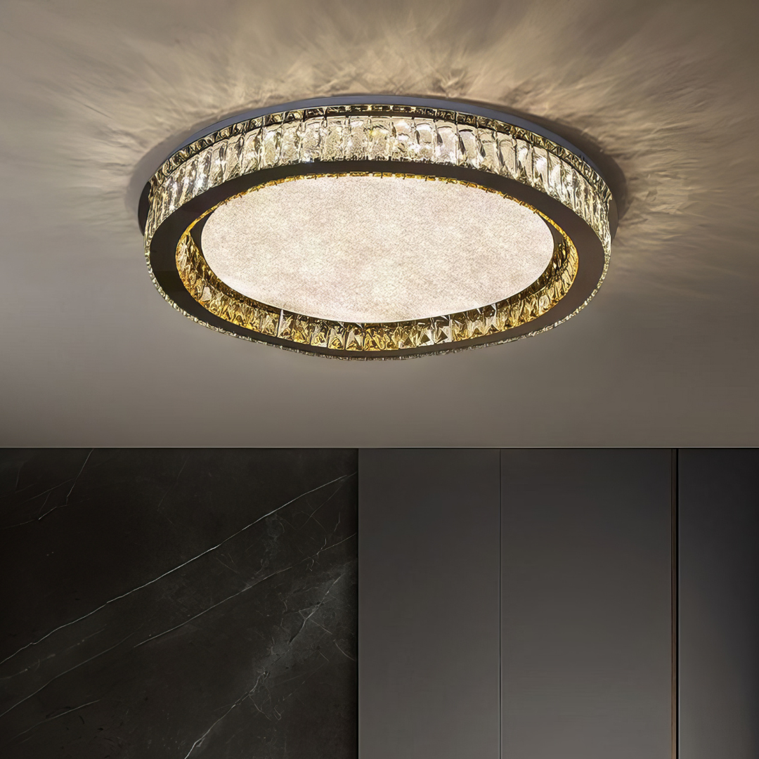 Lustra LED Cristal Aplicata Glamour Halo Telecomanda 50-80CM