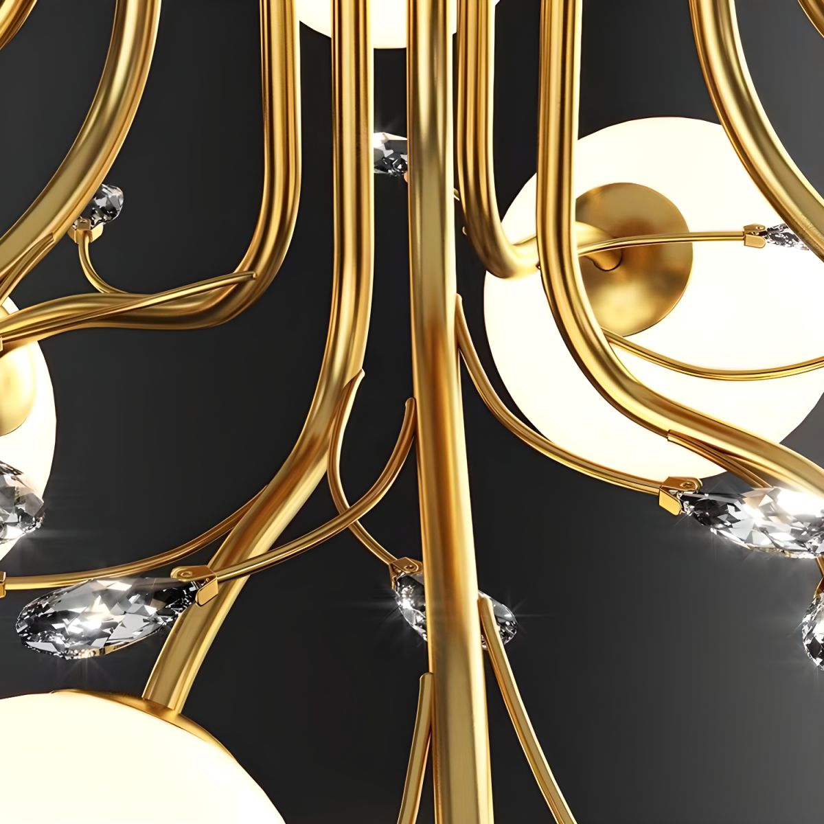 Lustra Abajur Mat Aplicata 9xE27 Gold Glamour