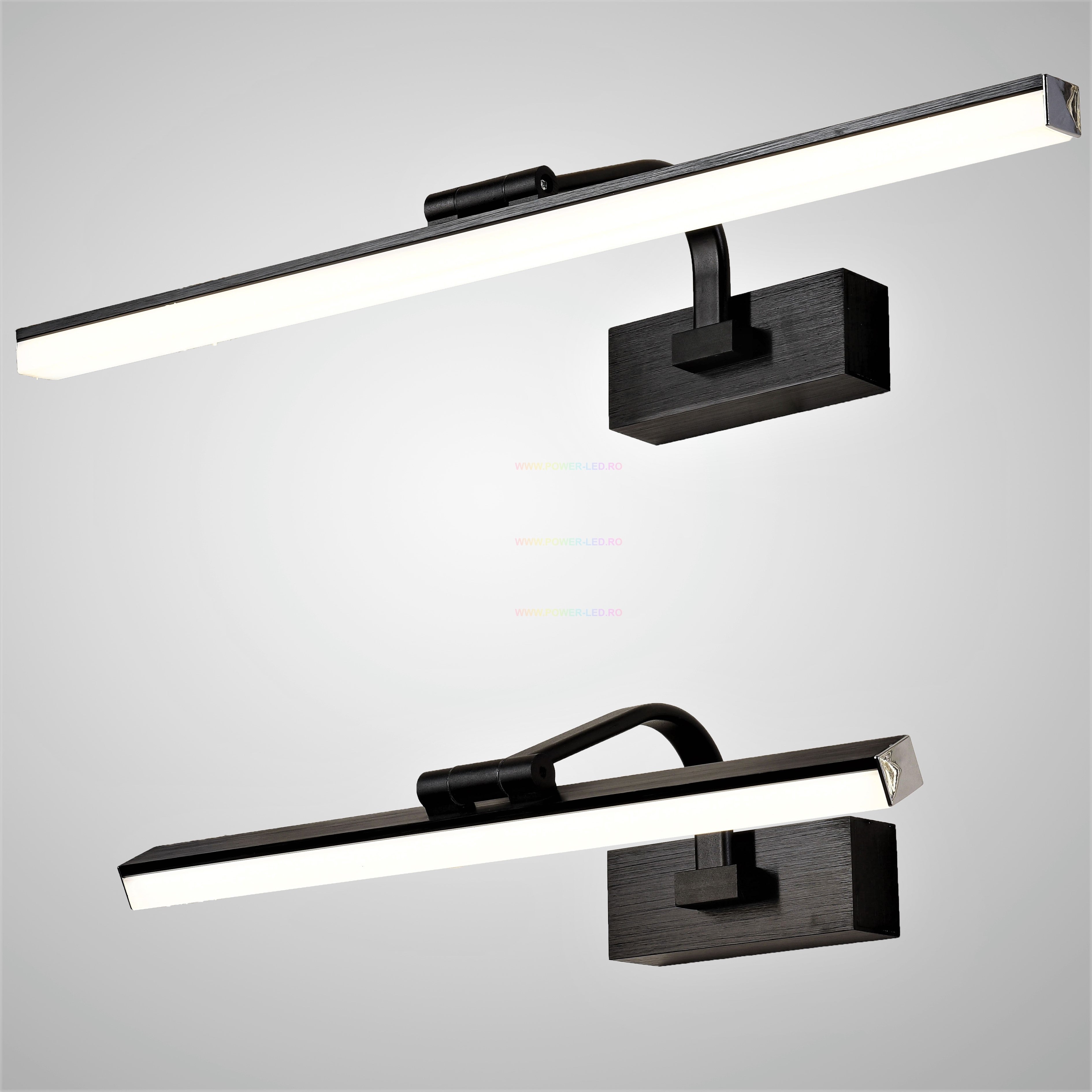 Aplica LED Baie 36W 58cm Neagra Reglabila C1299BK