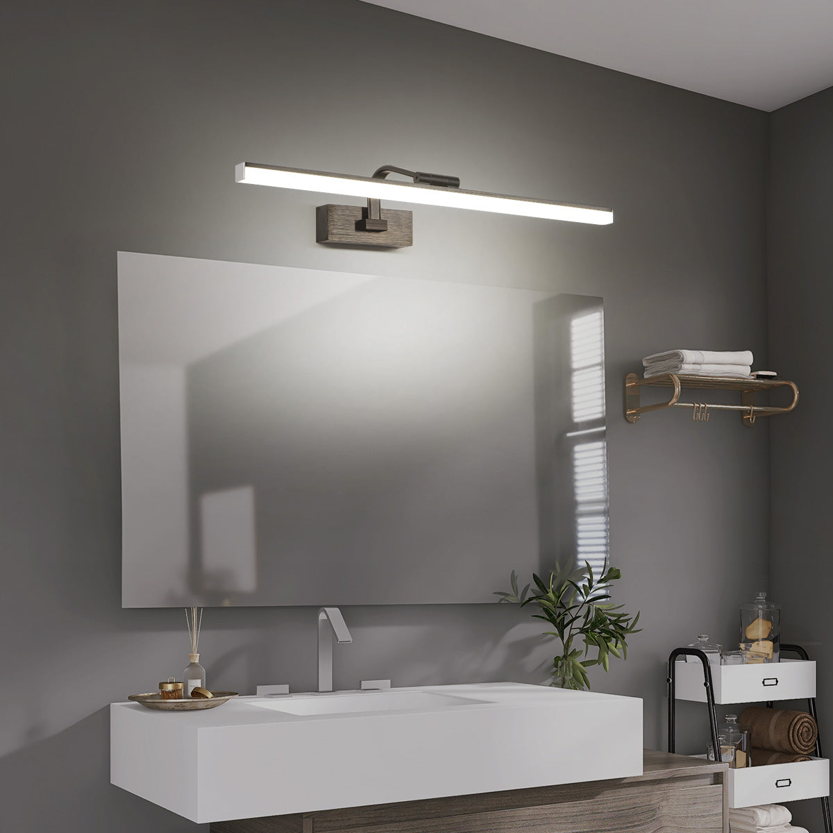 Aplica LED Baie 36W 58cm Neagra Reglabila C1299BK