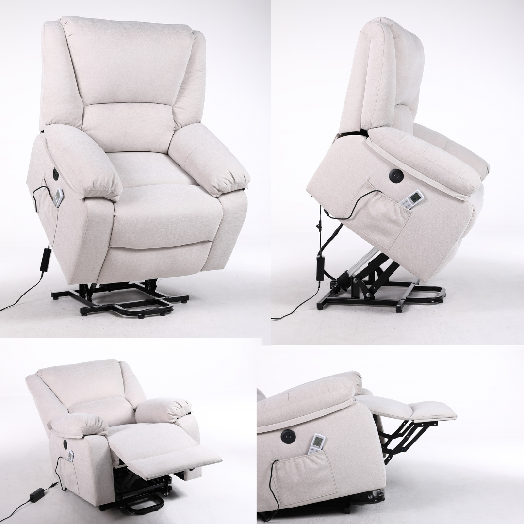 Fotoliu cu Masaj si Incalzire Recliner Electric Gri