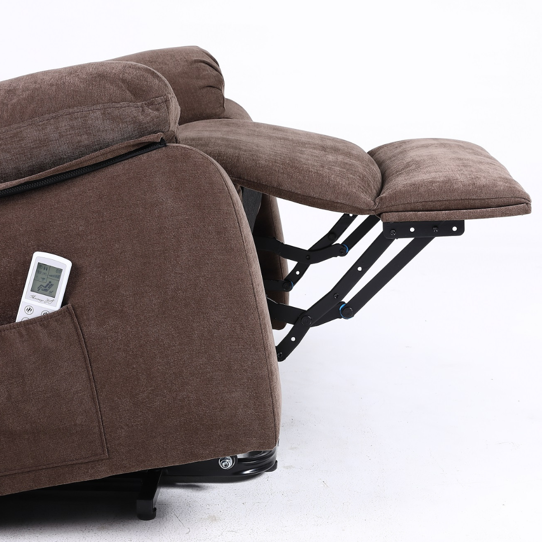 Fotoliu cu Masaj si Incalzire, Recliner Electric, Maro