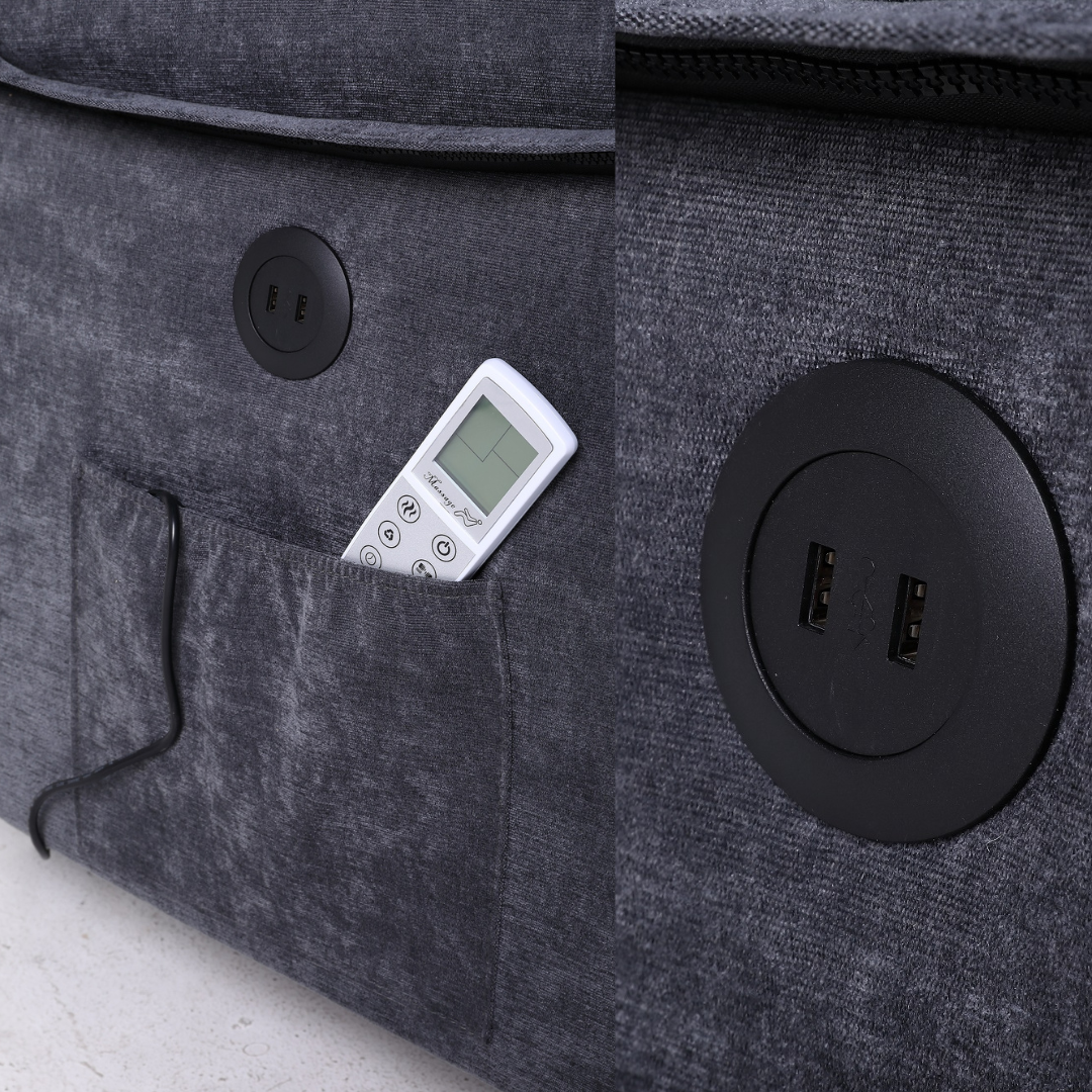 Fotoliu cu Masaj si Incalzire, Recliner Electric, Gri Inchis