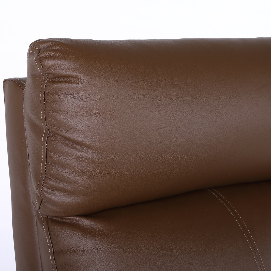 Fotoliu Recliner din Piele Ecologica Spatar Rabatabil si Suport Picioare Extensibil Maro