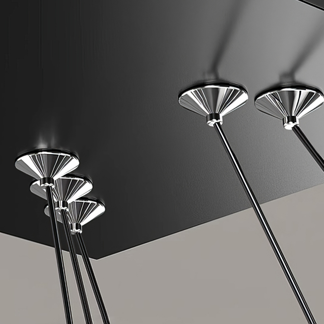 Lustra LED Suspendata cu 3 Elemente Rectangulare Neagra LT109 Echivalent 800W