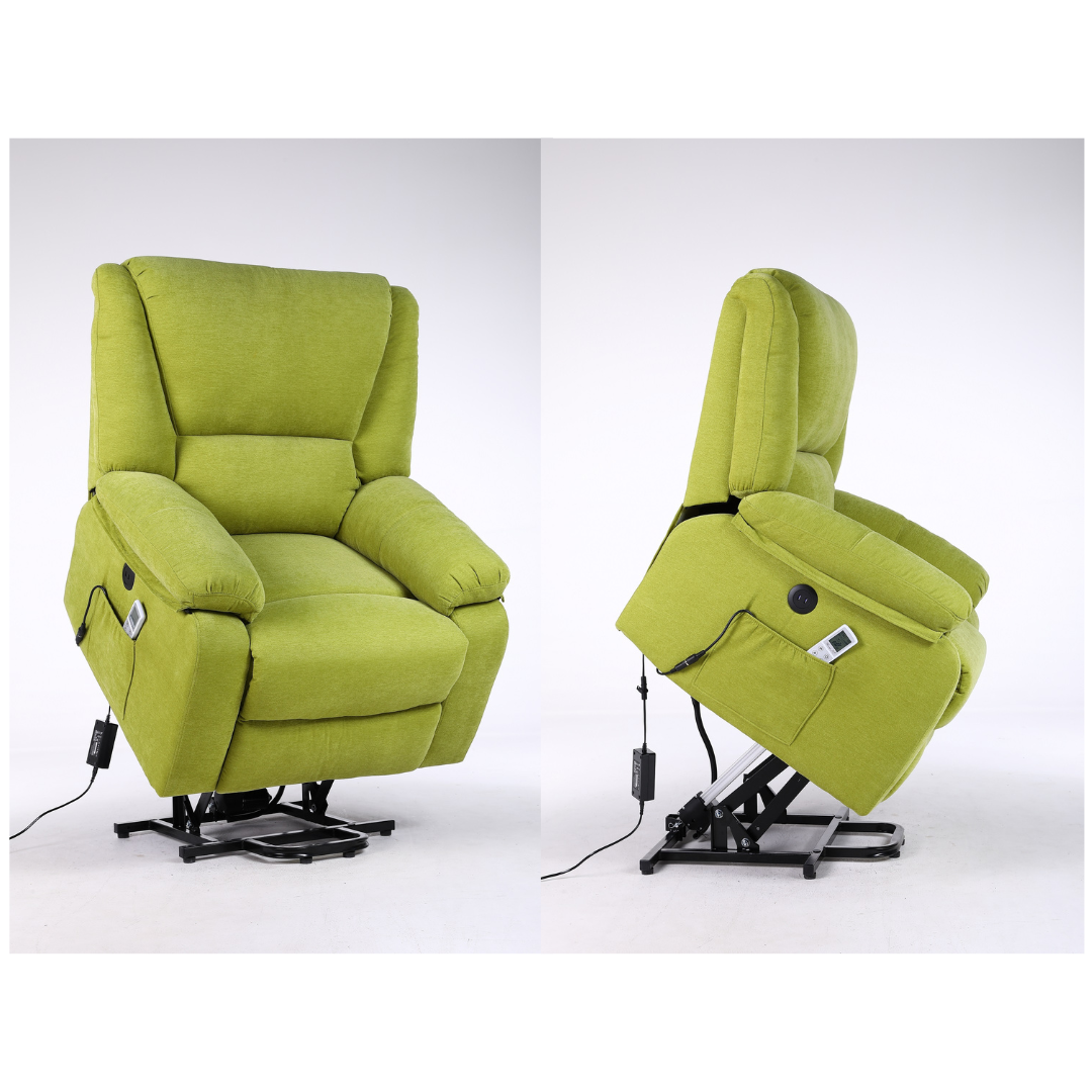 Fotoliu cu Masaj si Incalzire, Recliner Electric, Verde