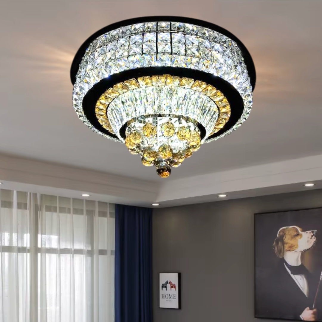Lustra LED Cristal Aplicata Noble Glow Telecomanda Echivalent 800W