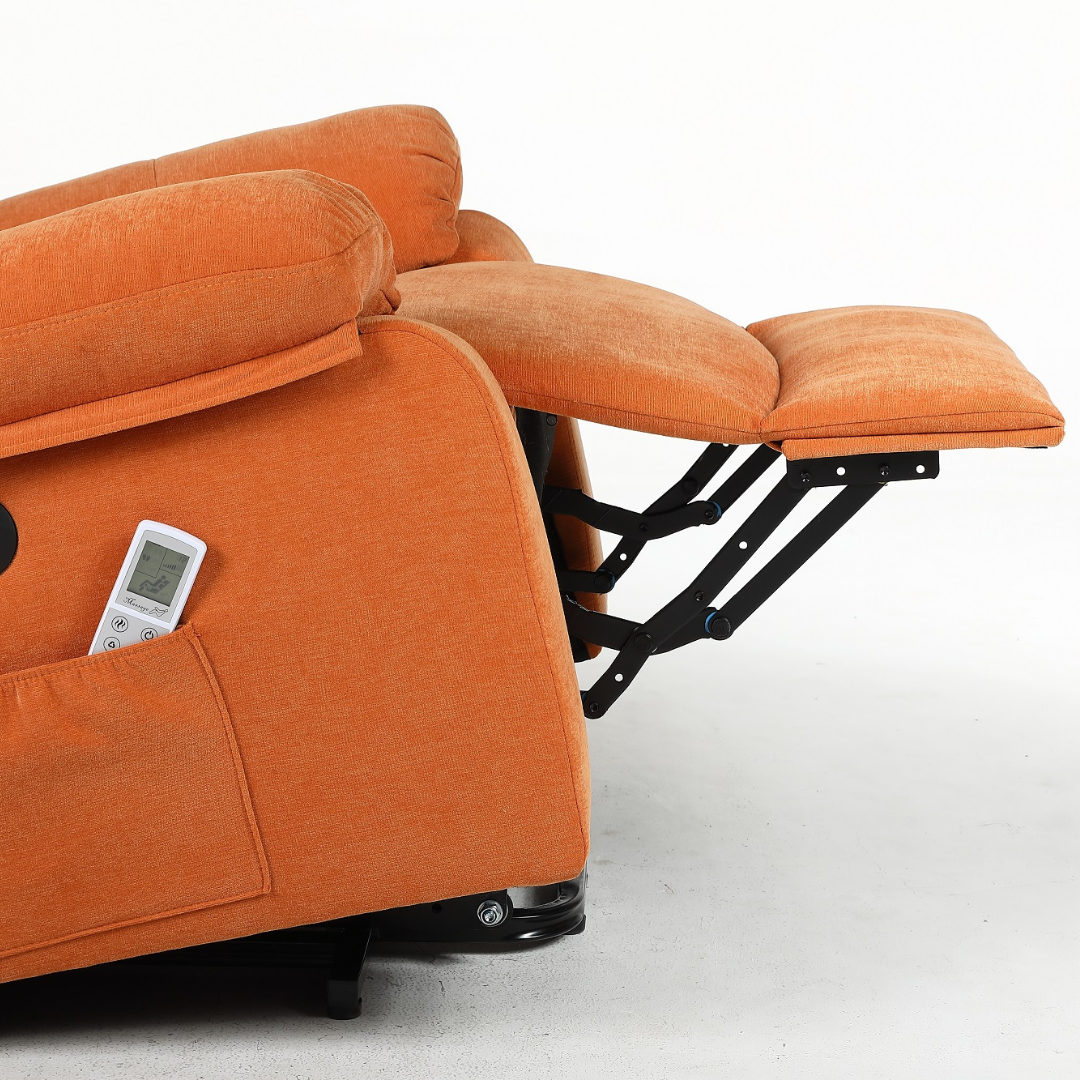 Fotoliu cu Masaj si Incalzire, Recliner Electric, Portocaliu