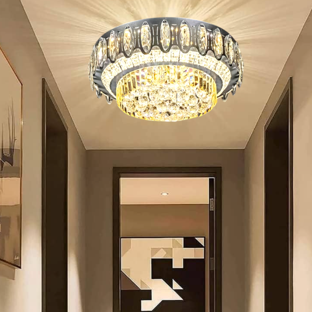 Lustra LED Cristal Aplicata Majesty Telecomanda 50-80CM