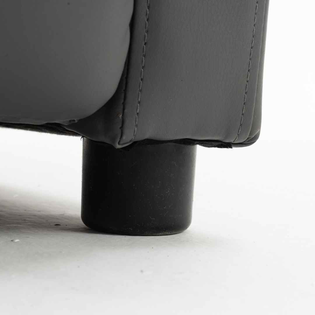 Fotoliu Recliner din Piele Ecologica Spatar Rabatabil si Suport Picioare Extensibil Gri