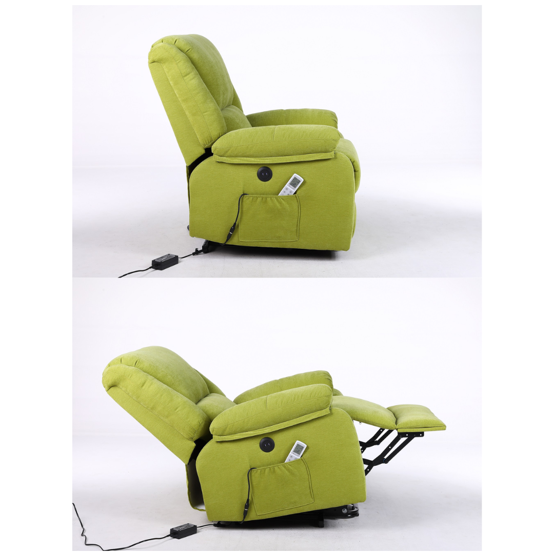 Fotoliu cu Masaj si Incalzire, Recliner Electric, Verde