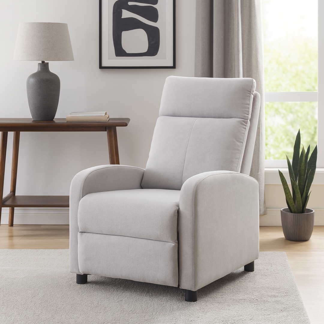 Fotoliu Recliner Stofa Gri