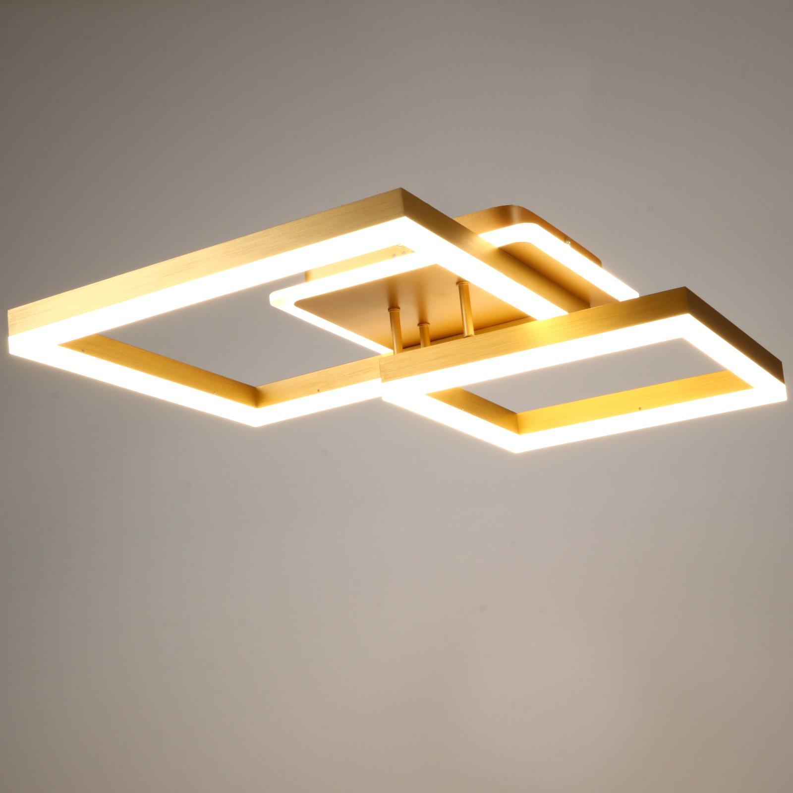 Lustra LED TWO SQUARE GOLD Echivalent 600W Telecomanda