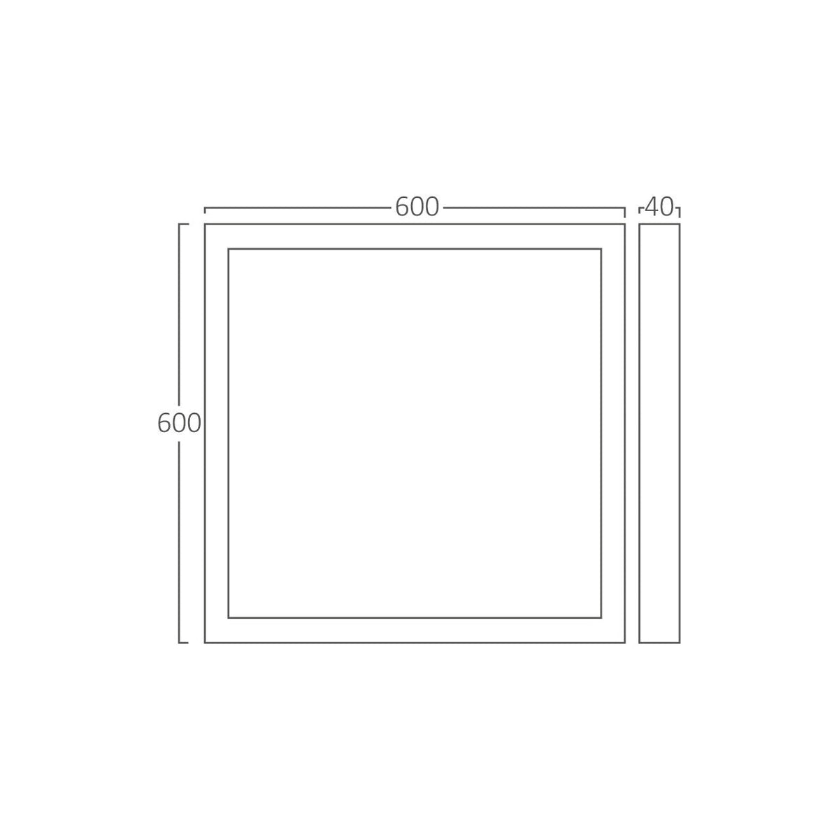 Rama Alba Conversie pentru Panou 60 x 60CM Aplicat