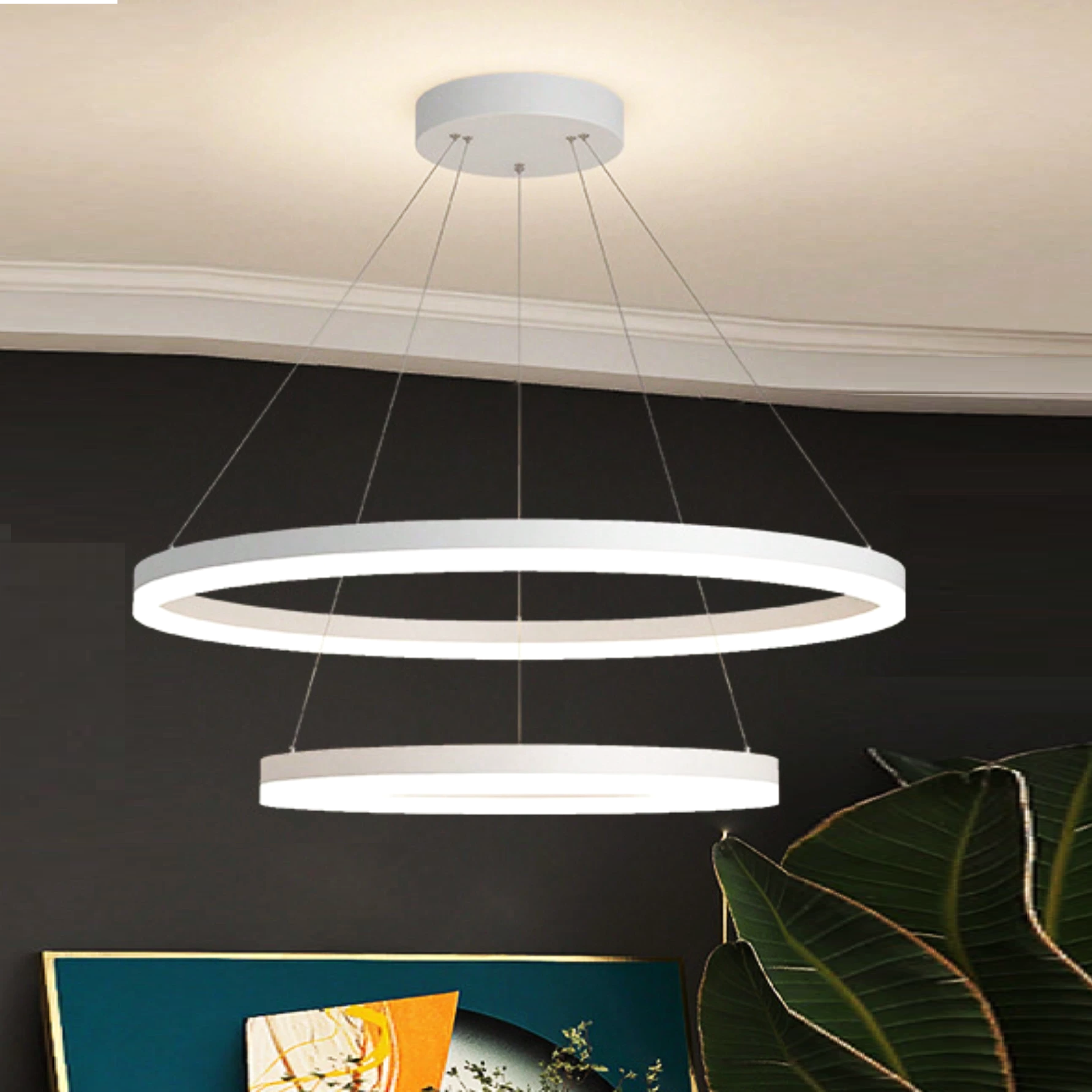 Lustra LED WONDERLAND Alba 2 Segmente Echivalent 400W