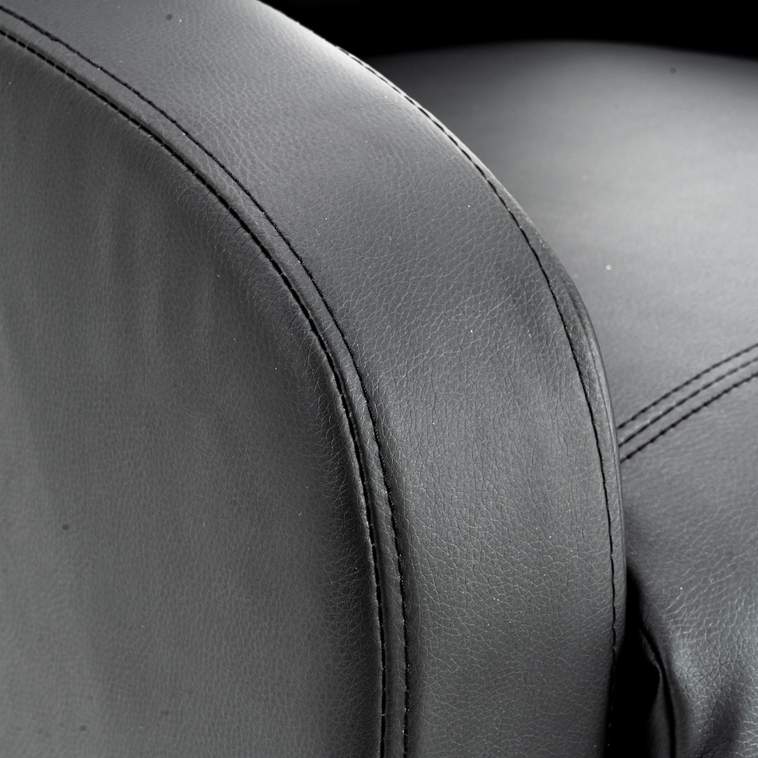 Fotoliu Recliner din Piele Ecologica Spatar Rabatabil si Suport Picioare Extensibil Negru