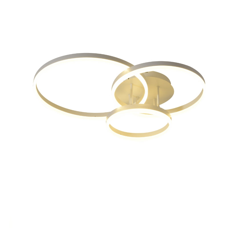 Lustra LED Beauty White 3 Circle Echivalent 600W Telecomanda