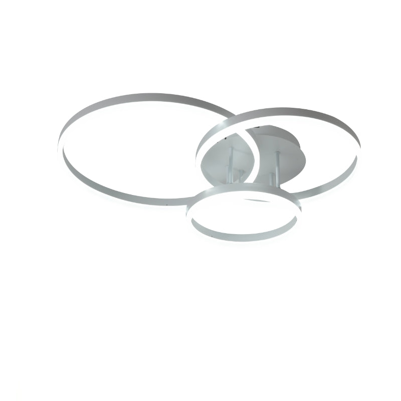 Lustra LED Beauty White 3 Circle Echivalent 600W Telecomanda