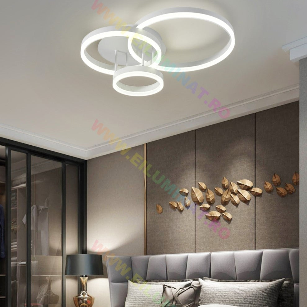 Lustra LED Beauty White Circle Echivalent 600W Telecomanda