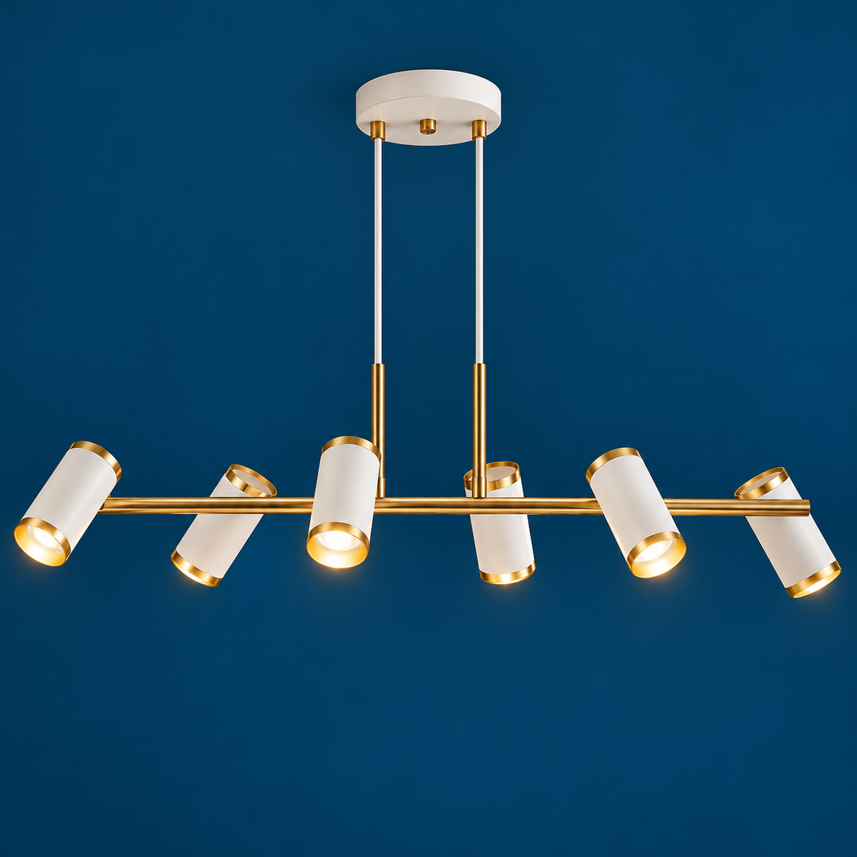Lustra Suspendata Geolya White & Gold cu 6 Spoturi 6xGU10