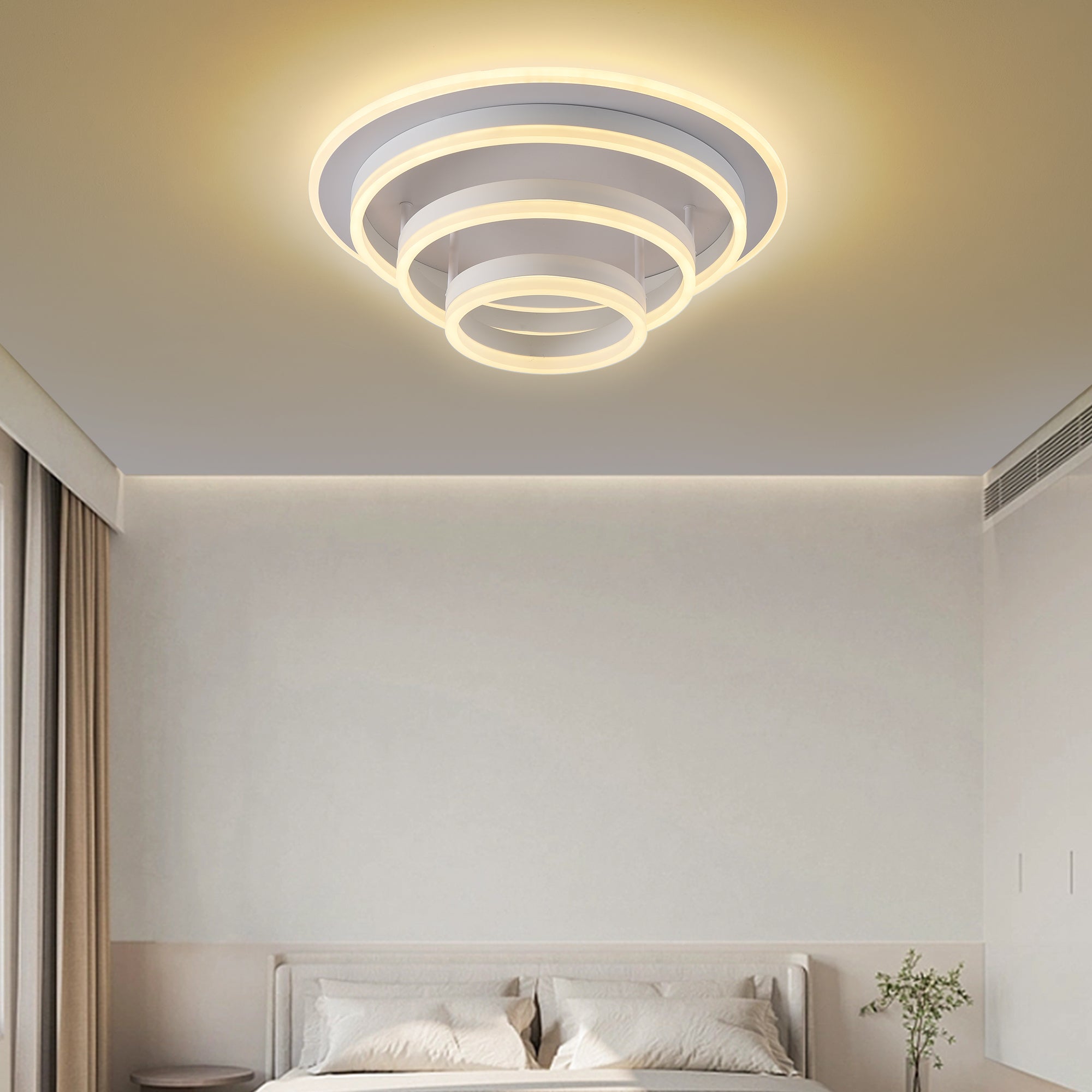 Lustra LED Vulcano Ring White Echivalent 800W Telecomanda