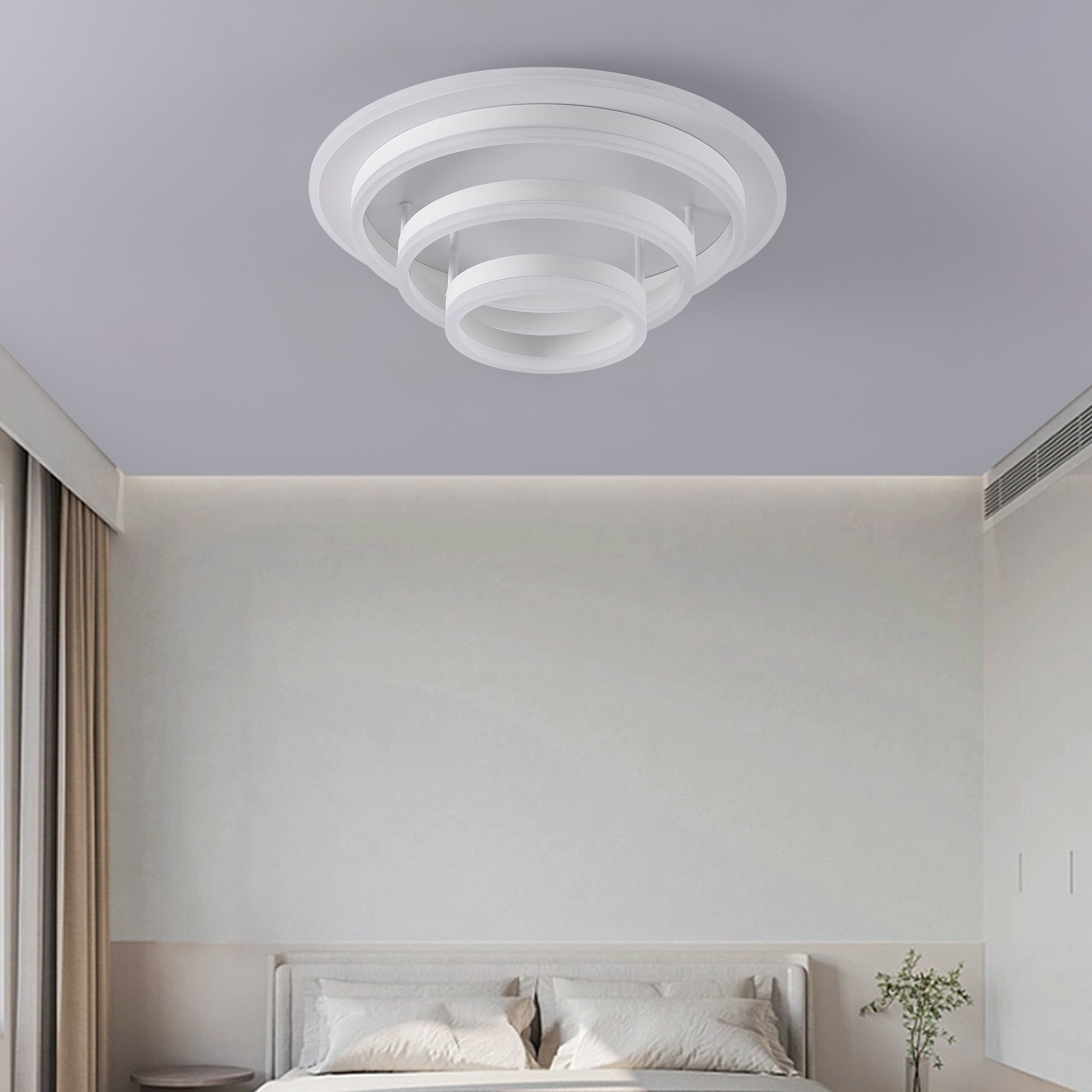 Lustra LED Vulcano Ring White Echivalent 800W Telecomanda