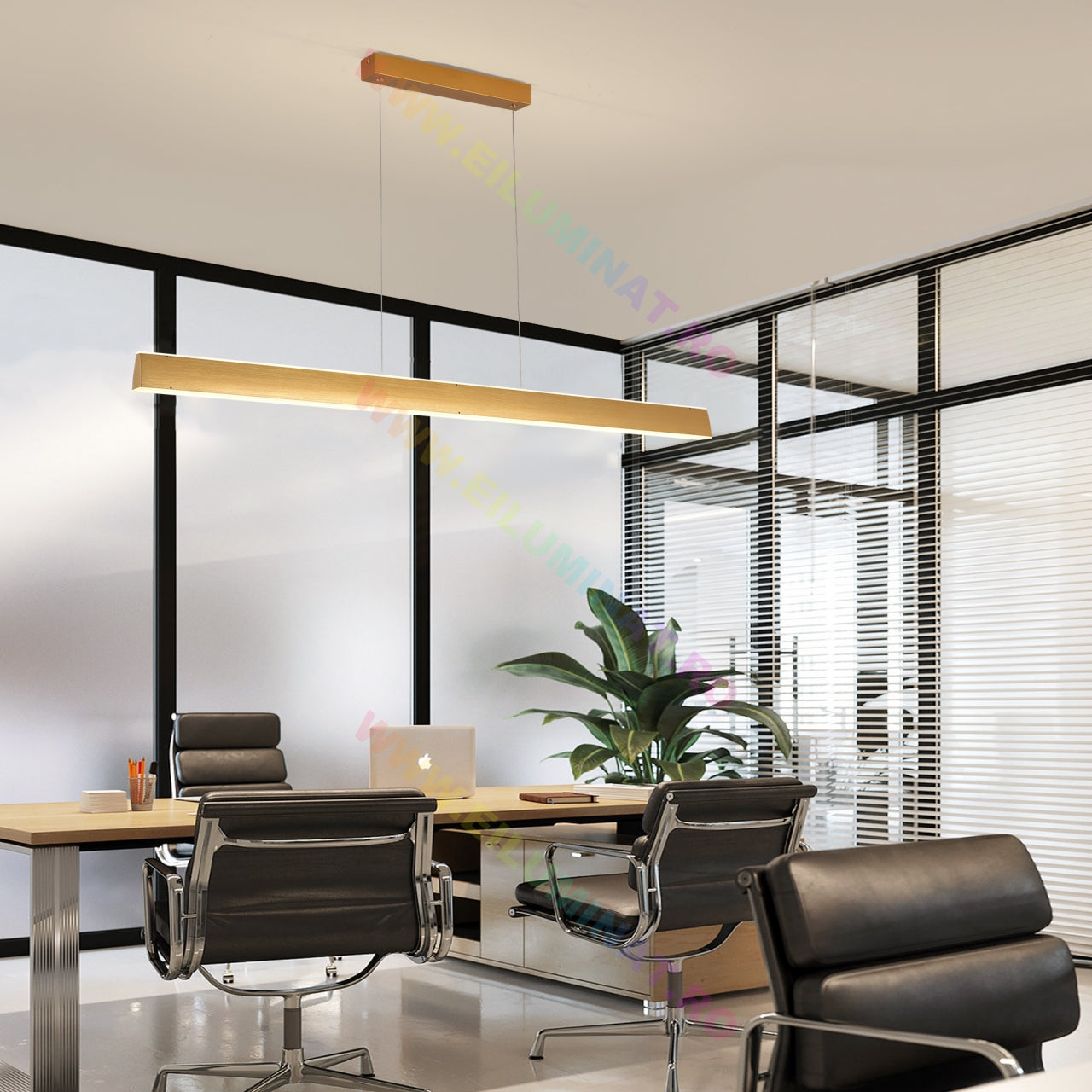 Lustra LED Suspendata Gold 120cm Liniara Echivalent 400W Telecomanda