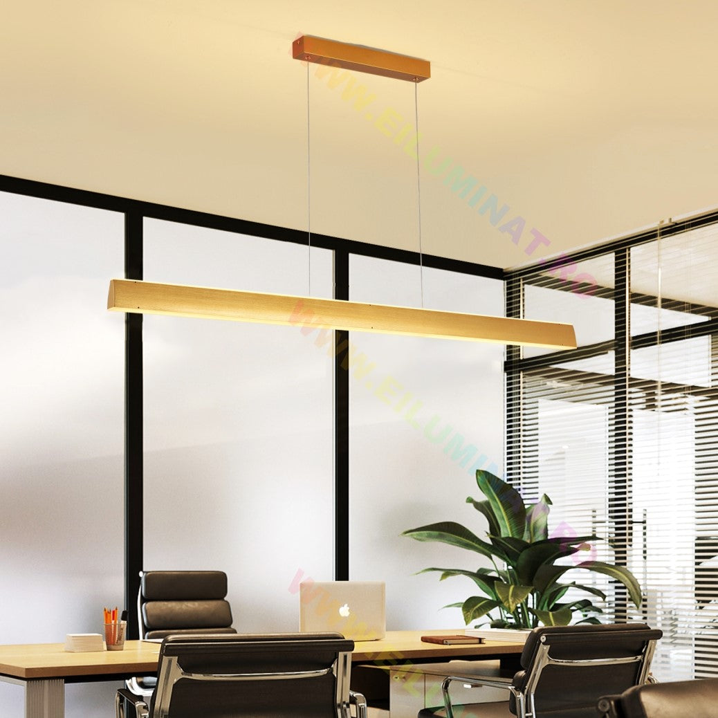 Lustra LED Suspendata Gold 120cm Liniara Echivalent 400W Telecomanda