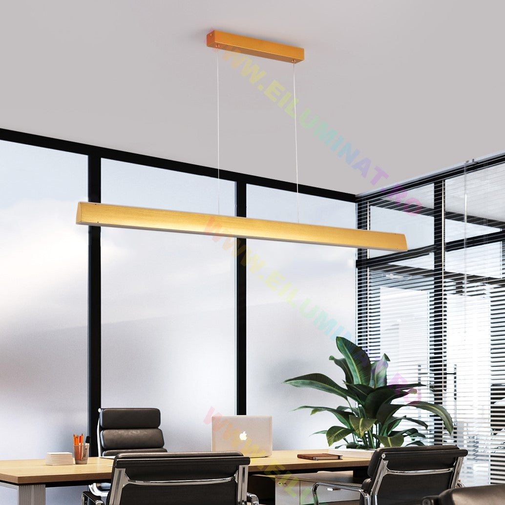 Lustra LED Suspendata Gold 120cm Liniara Echivalent 400W Telecomanda