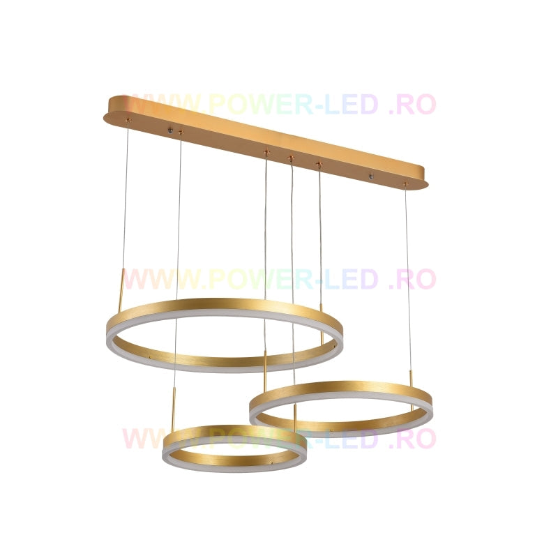 Lustra Led 150W Cassandra Circle Gold 3 Segmente Echivalent 600W Lighting Fixtures