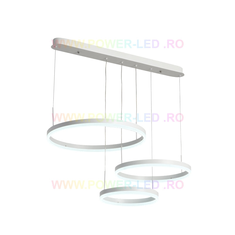 Lustra LED 150W CASSANDRA Circle Alba 3 Segmente Echivalent 600W