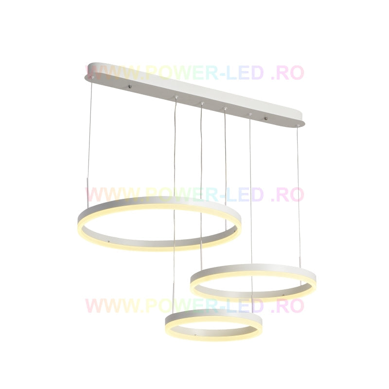 Lustra LED 150W CASSANDRA Circle Alba 3 Segmente Echivalent 600W