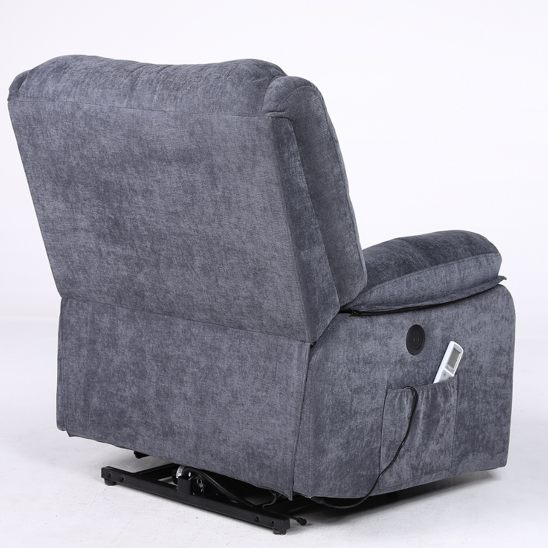 Fotoliu cu Masaj si Incalzire, Recliner Electric, Gri Inchis