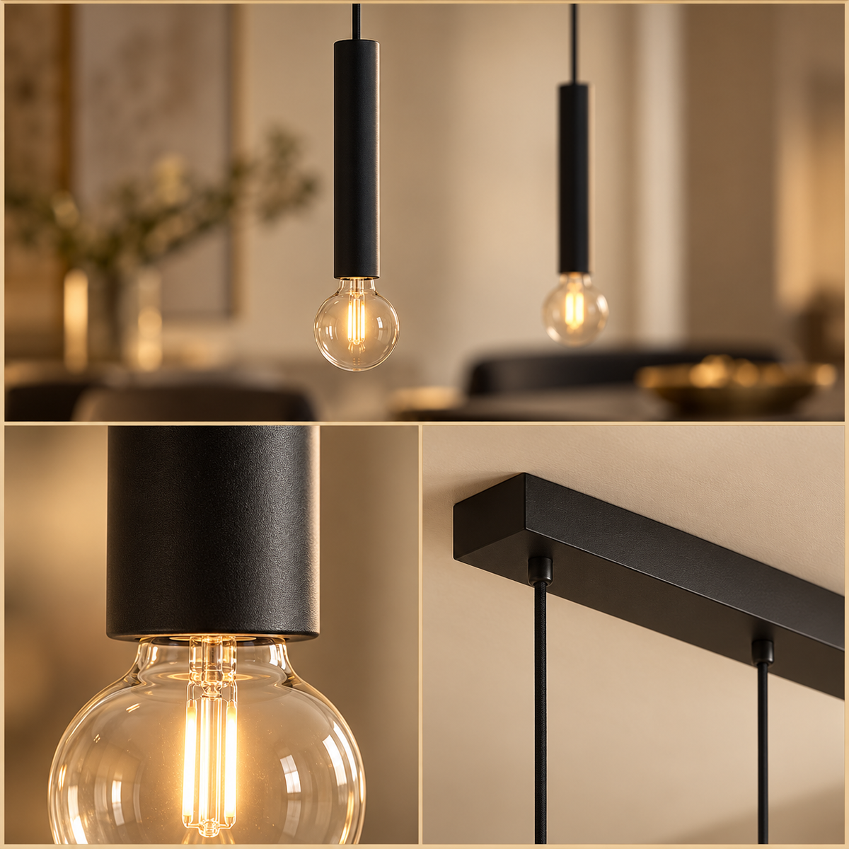 Lustra Suspendată CORTENOVA Black 110CM