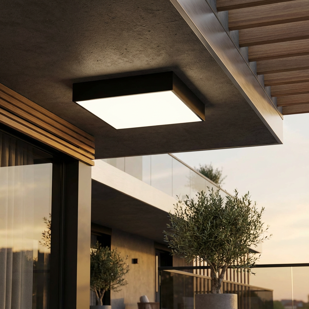 Plafoniera LED RUUT Black 24W, 30cm, 4000K, 2280lm, IP54 cu Senzor