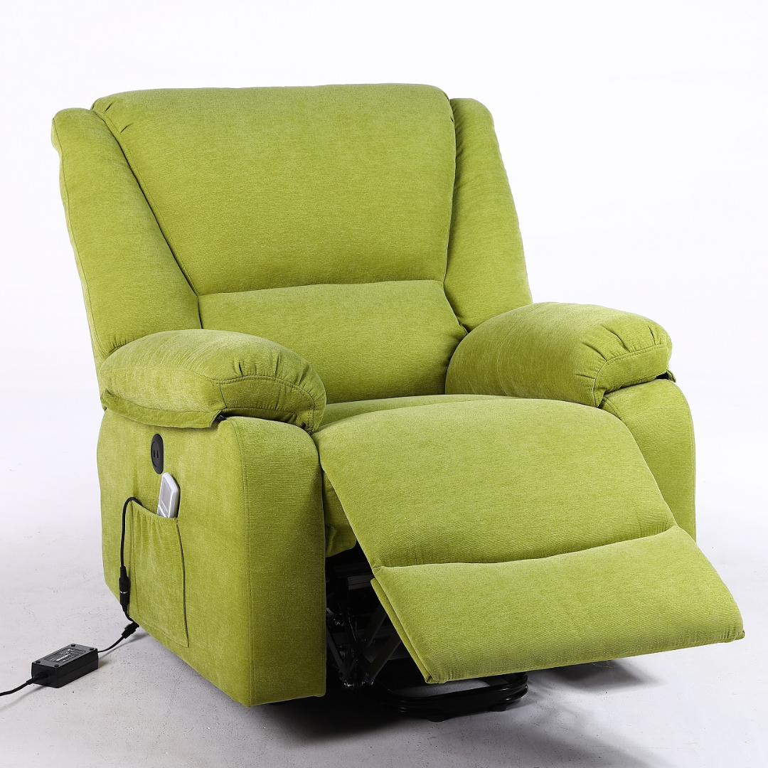 Fotoliu cu Masaj si Incalzire, Recliner Electric, Verde