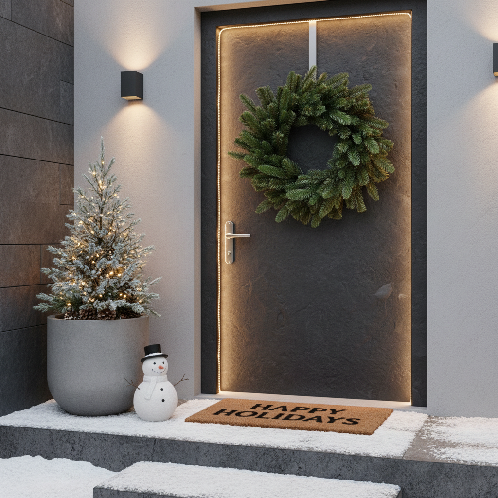 Coronita Artificiala De Craciun pentru Usa FrostSanta