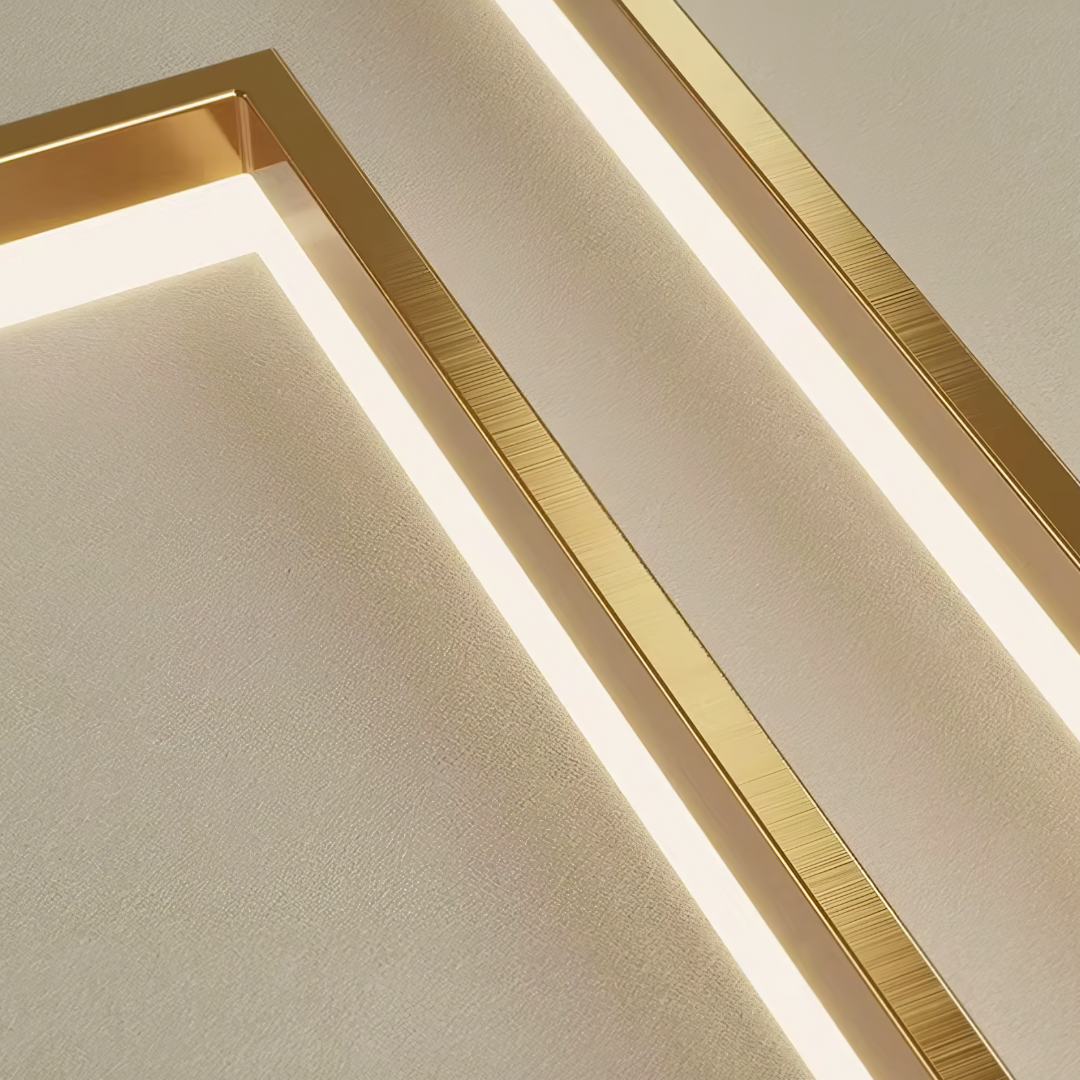 Lustra LED Suspendata cu 3 Elemente Rectangulare Auri LT109 Echivalent 800W