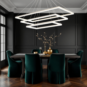 Lustra LED Suspendata cu 3 Elemente Rectangulare Albe LT109 Echivalent 800W