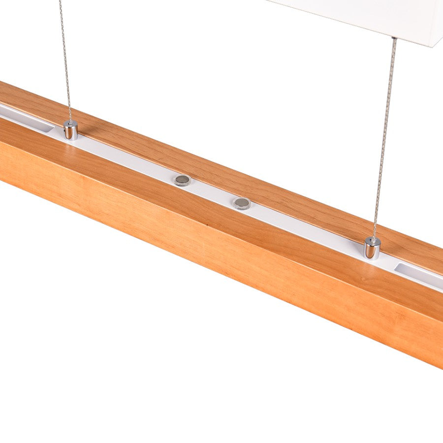 Lustra LED Suspendata White & Wood Design 150CM ENZO Liniara Echivalent 350W