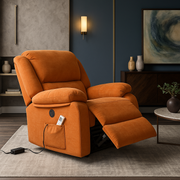 Fotoliu cu Masaj si Incalzire, Recliner Electric, Portocaliu