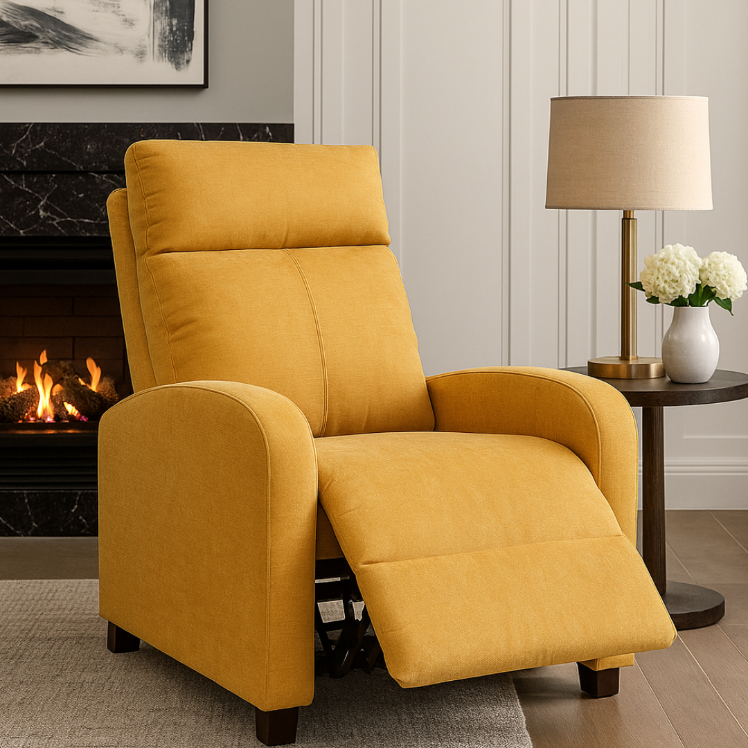 Fotoliu Recliner Stofa Galben