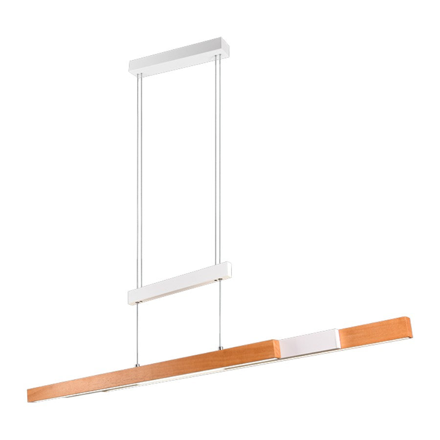 Lustra LED Suspendata White & Wood Design 150CM ENZO Liniara Echivalent 350W