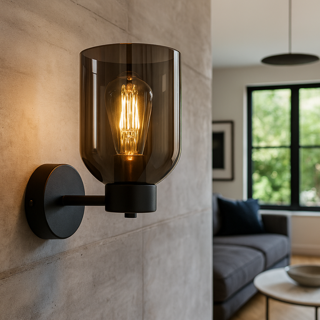 Aplica Perete Smokey Neagra Abajur fumuriu