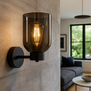 Aplica Perete Smokey Neagra Abajur fumuriu