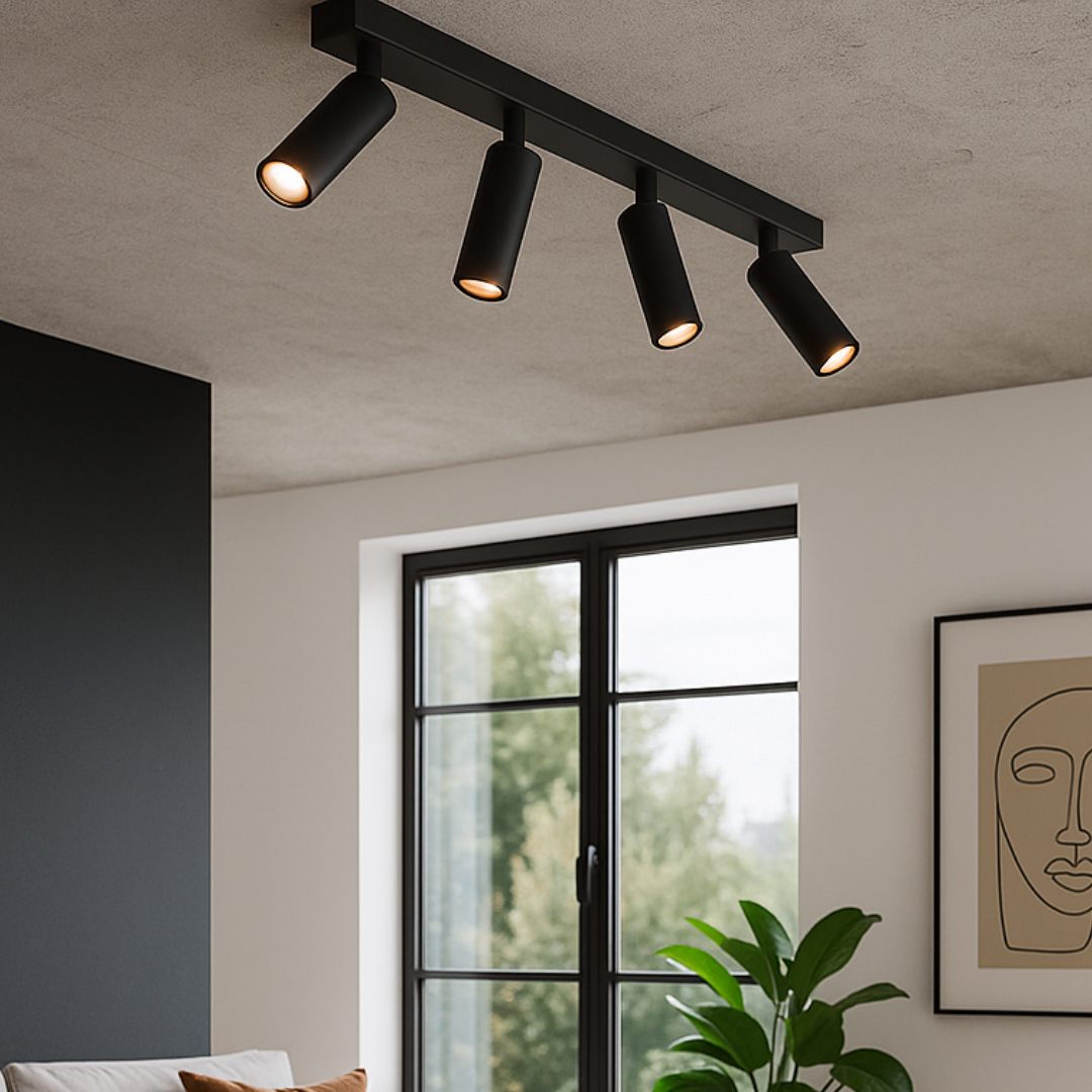 Lustra LED cu 4 Spoturi Reglabile AMBALA Black