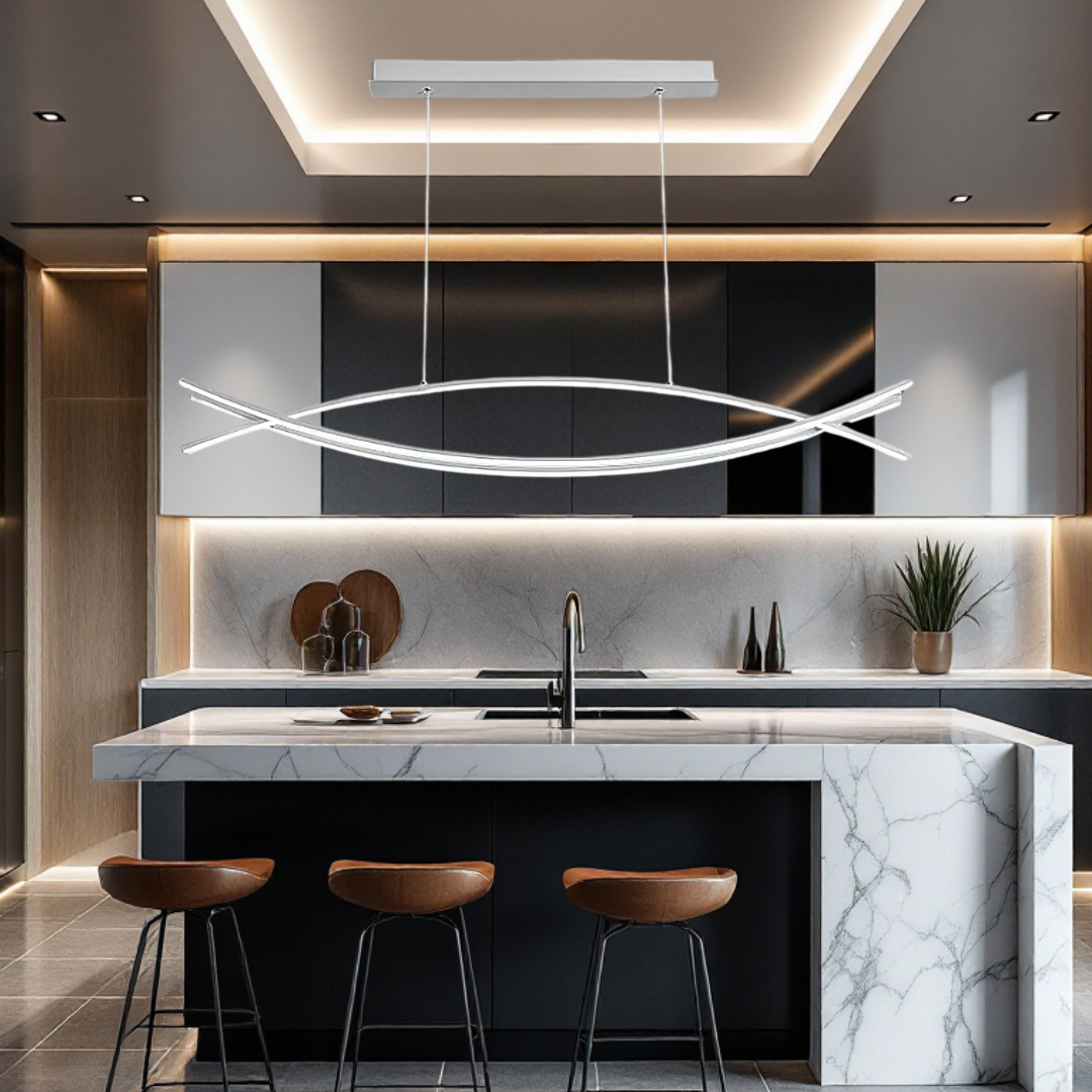 Lustra LED Suspendata 80W OFFICE  WHITE cu Telecomanda Echivalent 500W